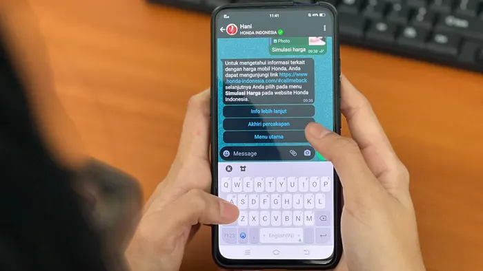 Honda Perkenalkan Virtual Personal Assistant di Aplikasi WhatsApp